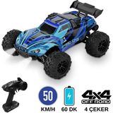 Giffy Uzaktan Kumandalı 50 Km/hız Yapan Rc Araba, Suv 4x4 Full Iç Metal Kasa Şarjlı Fonksiyonlu Dev Araba Mor ve Mavi