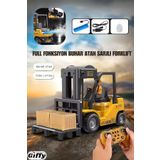 giffy Uzaktan Kumandalı FORKLİFT Full Fonksiyon RC Buhar Atan Şarjlı Işıklı Sesli İş Makinesi (PİL HEDİYE)