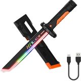 Giffy/Oyuncak +14 Yaş Kıvılcım Efektli RGB 44 CM Kılıç Şarjlı Ses Efektli 8 Farklı Değişen Işıklı