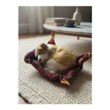 Gifi Peluş Yavru Köpek Oyuncak Minder Üstünde Uyuyan Kedi Orta Boy