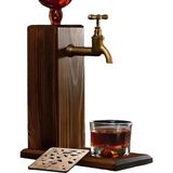 Gift Ahşap Gövdeli Retro Musluklu Içecek Dağıtıcı | Bar Aksesuarı | Erkeklere Hediye | Baba