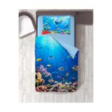 Gift Duvet Cover akvaryum temalı Temalı 3d Dijital Baskılı Tek Kişilik Nevresim Takımı Çok Renkli 160 x 220