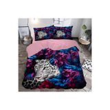 Gift Duvet Cover Aslan Temalı 3d Baskılı Baskılı Çift Kişilik Nevresim Takımı RENKLİ 200 x 220