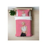 Gift Duvet Cover Black Pink 3d Baskılı Tek Kişilik Nevresim Takımı renkli 160 x 220