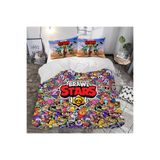 GİFT DUVET COVER brawl stars 3d Baskılı Çift Kişilik Nevresim Takımı Mavi 200 x 220