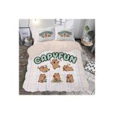 GİFT DUVET COVER capybarack temalı 3d Baskılı Çift Kişilik Nevresim Takımı Çok Renkli 200 x 220