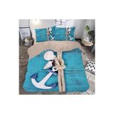 Gift Duvet Cover Denizci Çapası Temalı 3d Baskılı Çift Kişilik Nevresim Takımı mavi 200 x 220