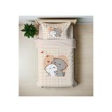 Gift Duvet Cover dudu budu 3d baskılı Temalı Tek Kişilik Nevresim Takımı Bej 160 x 220