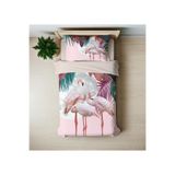 GİFT DUVET COVER FLAMİNGO 3d Baskılı Tek Kişilik Nevresim Takımı renkli 160 x 220