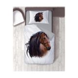 Gift Duvet Cover Horse At 3d Baskılı Tek Kişilik Nevresim Takımı gri 160 x 220