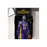 Gift Duvet Cover Lakers 3d Baskılı Tek Kişilik Nevresim Takımı SİYAH 160 x 220