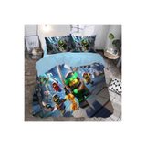 Gift Duvet Cover Ninjago Temalı 3d Baskılı Çift Kişilik Nevresim Takımı MAVİ 200 x 220