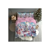 Gift Duvet Cover Yılbaşı Özel 3d Baskılı Çift Kişilik Nevresim Takımı pembe 200 x 220