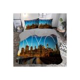 GİFT DUVET NEWYORK CITY 3d Baskılı Çift Kişilik Nevresim Takımı RENKLİ 200 x 220