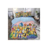 GİFT DUVET simpsons temalı 3d Baskılı Çift Kişilik Nevresim Takımı RENKLİ 200 x 220