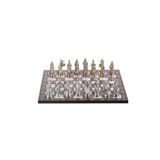 Gift Home Büyük Boy Metal Osmanlı Bizans Satranç Takımı Parlak Ve Sedef Desenli Mdf Ahşap Satranç Tahtası (37x