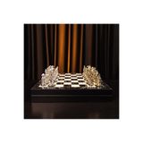Gift Home Gifthome Kişiye Özel İsimli Kutulu Büyük Boy Metal Osmanlı - Bizans Satranç Takımı Parlak ve Mermer Desenli 36x36 cm