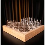 Gift Home Metal Mısır 36x36x6 cm Satranç Takımı Antik ve Rustik Ceviz Desenli MDF Sandıklı Satranç Tahtası