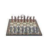 Gift Home Metal Satranç Takımı Battal Yunan Antik Sedef Desenli Satranç Tahtası