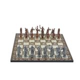 Gift Home Metal Satranç Takımı Battal Yunan Antik Sedef Desenli Satranç Tahtası