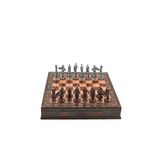 Gift Home Metal Satranç Takımı Büyük Pegasus Antik Gül Sandıklı Masif Ahşap Satranç Tahtası