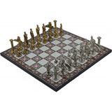 Gift Home Metal Satranç Takımı Büyük Pegasus Figürlü Parlak ve Sedef Desenli Satranç Tahtası