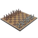 Gift Home Metal Satranç Takımı Orta Roma Antik Rustik Ceviz Desenli Satranç Tahtası