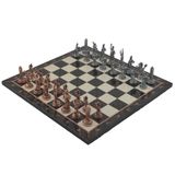 Gift Home Metal Satranç Takımı Orta Yunan Antik Ceviz Desenli Satranç Tahtası