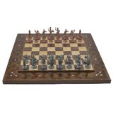 Gift Home Metal Satranç Takımı Orta Yunan Antik Düz Masif Ahşap Satranç Tahtası