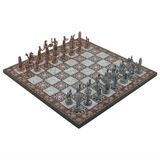 Gift Home Metal Satranç Takımı Orta Yunan Antik Sedef Desenli Satranç Tahtası