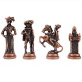 Gift Home Sadece Satranç Tahtası İsteyene Battal Metal Antik İspanyol Figürlü Satranç Taşı