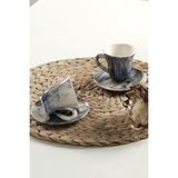 Gift Kahve Fincan Takımı 2 Kişilik El Yapımı Türk Kahvesi Expresso Fincanı Seti Mavi