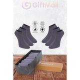 GIFT MALL Bambu Kadın Patik Düz Çorap Dikişsiz Premium Kutulu 6'lı - 36 - 40 - 0GH-Gri
