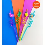 Gift Moda 4'lü Figürlü Plastik Pipet Seti
