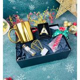 Gift Moda Gold Kupa Dilek Şişesi Mini Elmas Lamba Baston Şeker Ve Epoksi Anahtarlık Yılbaşı Seti