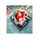 Gift Moda Kırmızı Yeni Yıl Tasarımlı Kupa Baston Şeker Ve Kokulu Mum Yılbaşı Seti