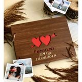 Gift Moda Kişiye Özel Love Tasarımlı Ahşap Kapaklı Fotoğraf Albümü