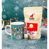 Gift Moda Mutlu Noeller Tasarımlı Kupa Filtre Kahve Ve Dilek Şişesi Yılbaşı Seti