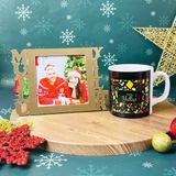 Gift Moda Mutlu Yıllar Fotoğraf Standlı Mdf Çerçeve Gold Ve Mutlu Yıllar Tasarımlı Kupa Hediye Seti