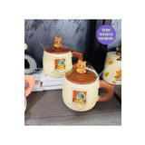 Gift Moda Vintage Tarz Ayıcık Figürlü Seramik Kupa
