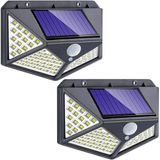 Gift Palace 100 Ledli Solar Güneş Enerjili Hareket Sensörlü Bahçe Balkon Garaj Ev Aydınlatma Lambası 2 Adet - Siyah