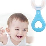 Gift Palace Silikon Çocuk Diş Fırçası U Şeklinde Mavi 0-6 Yaş Bebek Diş Fırçası 1 Adet