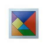 gift plus Ahşap Tangram 7 Parça Eğitici Puzzle Yapboz Oyuncak (10x10 cm)