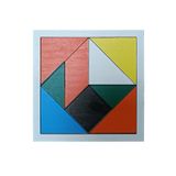 gift plus Ahşap Tangram 9 Parça Eğitici Puzzle Yapboz Oyuncak (14x14 Cm)