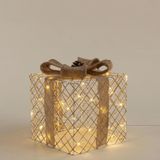 Giftbox Işıklı Dekoratif Obje 25 Cm Natural
