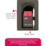 Giftcrea Kişiye Özel Cepli Kanguru Termo Deri Defter - Özelleştirilebilir Tarihsiz Defter - Füme
