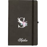 Giftcrea Kişiye Özel Lastikli Termo Deri Çizgili Defter Set , Isme Özel Kişiselleştirilebilir Hediye - Siyah