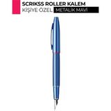Giftcrea Kişiye Özel Scrikss Noble 35 Dolma Kalem - Isim ve Logo Baskılı M Uç Kalem - Metalik Mavi