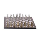 GiftHome Metal İngiliz Satranç Takımı Orta Boy Parlak ve Sedef Tahtası
