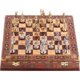 Gifthome Orta Boy Metal Roma Satranç Takımı Parlak ve El Yapımı Masif Ahşap Sandıklı Satran� - Çok Renkli